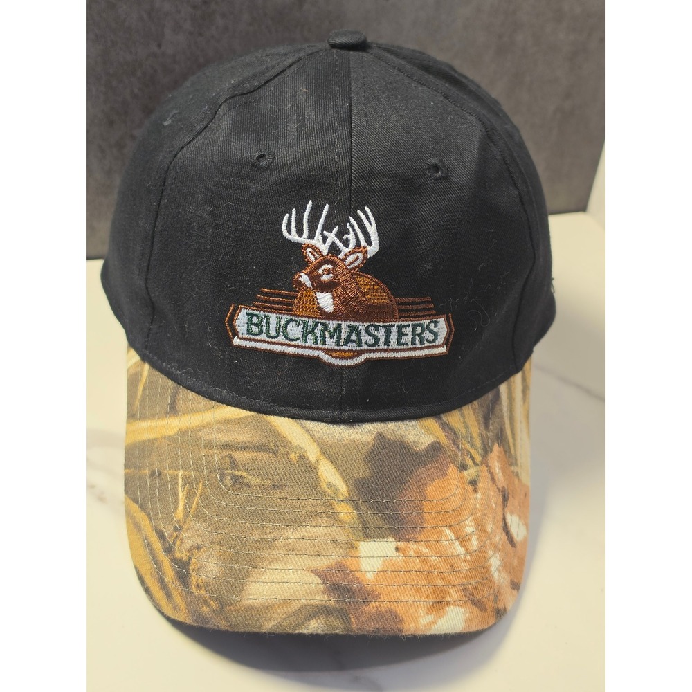 Buckmasters Mens Black Camo Embroidered Deer Hunting Baseball Cap Hat Adjustable